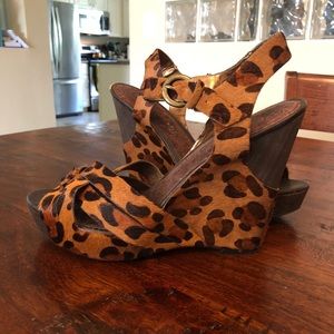 Sam Edelman calf hair leopard print sandals